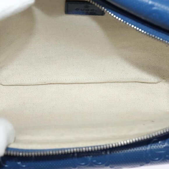 GUCCI GG Emboss Body Bag Silver Blue 645093 Auth am8486 - Picture 13 of 16